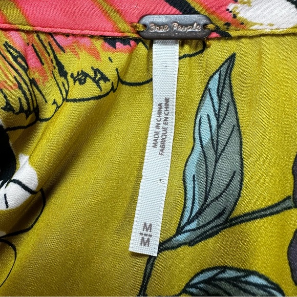 Free People Magnifique Marigold Long Sleeve Oversized Button Down EUC Size M - Picture 12 of 15